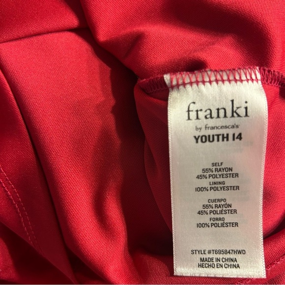 Franki by Francesca’s Girl’s Ruffle Tiered Sleeveless Romper in Red, Size 14 - Picture 9 of 10